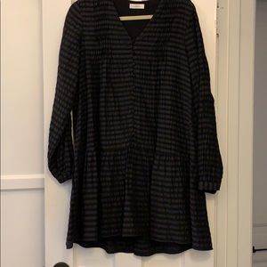 Anine Bing Black on Black Stripe Dress